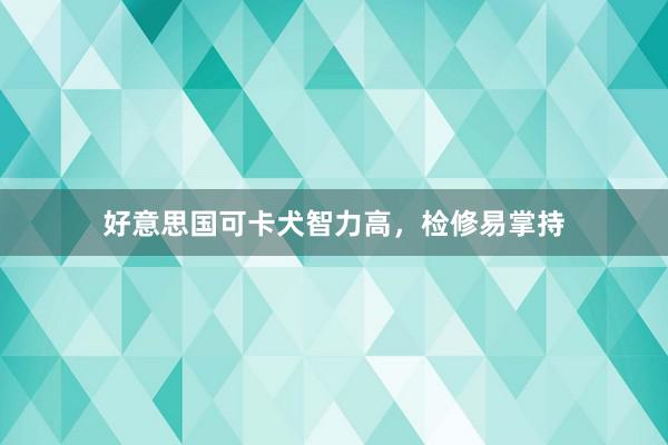 好意思国可卡犬智力高，检修易掌持
